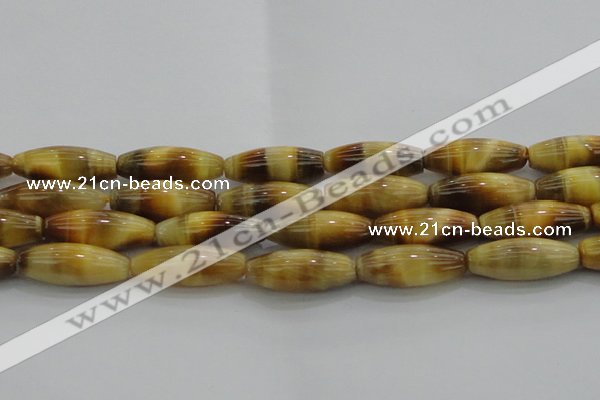 CTE1523 15.5 inches 10*30mm rice golden tiger eye beads wholesale