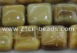 CTE1529 15.5 inches 16*16mm square golden tiger eye beads wholesale