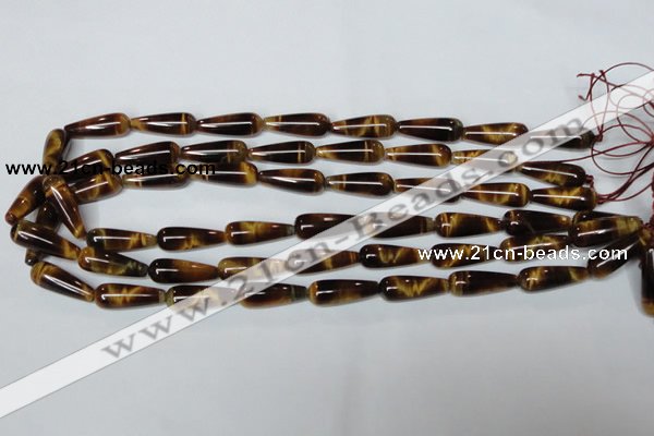 CTE153 15.5 inches 8*22mm teardrop yellow tiger eye gemstone beads