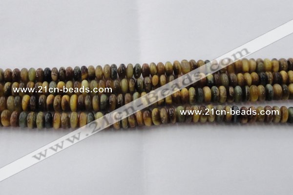 CTE1546 15.5 inches 4*8mm rondelle golden & blue tiger eye beads