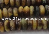 CTE1547 15.5 inches 6*10mm rondelle golden & blue tiger eye beads