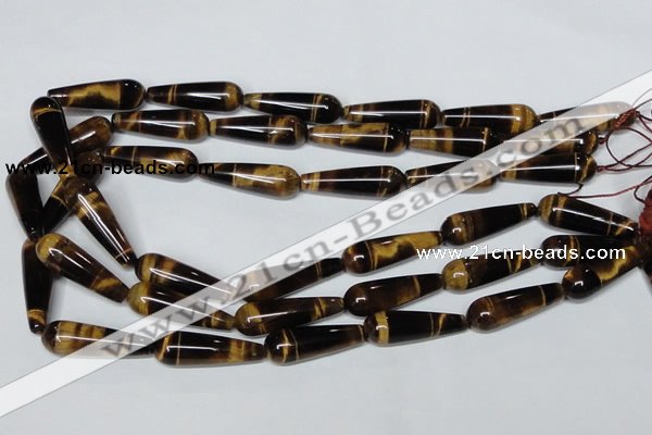 CTE155 15.5 inches 10*30mm teardrop yellow tiger eye gemstone beads