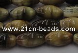 CTE1553 15.5 inches 8*12mm rice golden & blue tiger eye beads wholesale