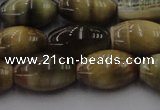 CTE1555 15.5 inches 12*16mm rice golden & blue tiger eye beads wholesale