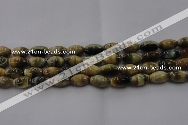 CTE1555 15.5 inches 12*16mm rice golden & blue tiger eye beads wholesale