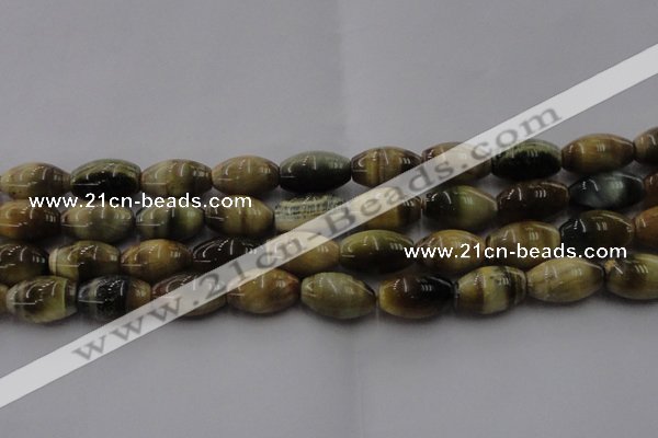 CTE1556 15.5 inches 13*18mm rice golden & blue tiger eye beads wholesale