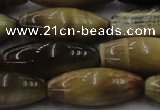 CTE1560 15.5 inches 10*30mm rice golden & blue tiger eye beads wholesale