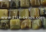 CTE1562 15.5 inches 8*8mm square golden & blue tiger eye beads wholesale