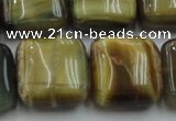 CTE1567 15.5 inches 18*18mm square golden & blue tiger eye beads wholesale