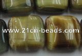 CTE1568 15.5 inches 20*20mm square golden & blue tiger eye beads wholesale