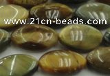 CTE1570 15.5 inches 11*18mm marquise golden & blue tiger eye beads