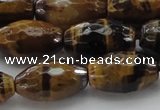 CTE1582 15.5 inches 12*16mm faceted rice yellow tiger eye beads