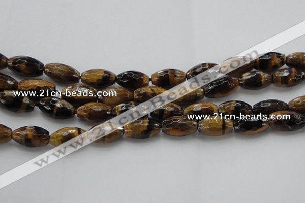 CTE1582 15.5 inches 12*16mm faceted rice yellow tiger eye beads