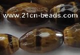 CTE1584 15.5 inches 15*20mm faceted rice yellow tiger eye beads