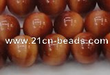 CTE1665 15.5 inches 14mm round sun orange tiger eye beads
