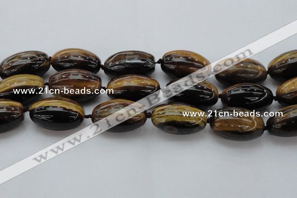 CTE1706 15.5 inches 22*35mm rice yellow tiger eye beads