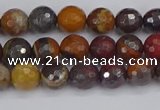 CTE1819 15.5 inches 6mm faceted round red iron tiger beads