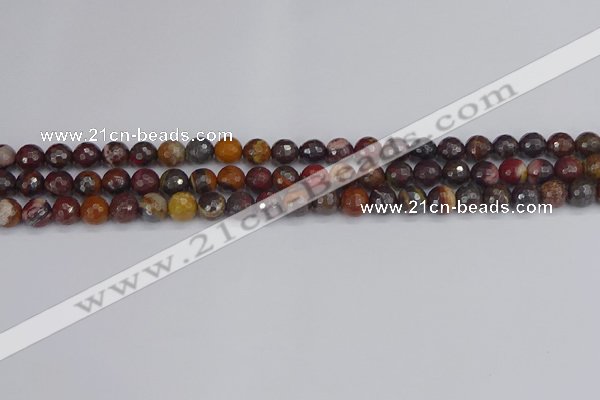 CTE1819 15.5 inches 6mm faceted round red iron tiger beads