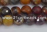 CTE1821 15.5 inches 10mm faceted round red iron tiger beads