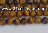 CTE1826 15.5 inches 4mm faceted round yellow tiger eye beads