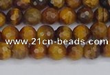 CTE1827 15.5 inches 6mm faceted round yellow tiger eye beads
