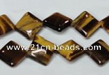 CTE186 15.5 inches 10*10mm diamond yellow tiger eye gemstone beads