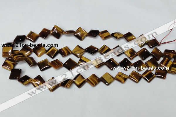 CTE186 15.5 inches 10*10mm diamond yellow tiger eye gemstone beads