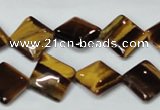 CTE187 15.5 inches 12*12mm diamond yellow tiger eye gemstone beads