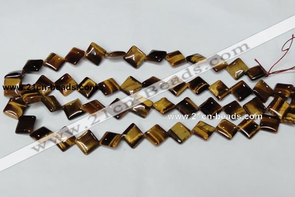 CTE187 15.5 inches 12*12mm diamond yellow tiger eye gemstone beads