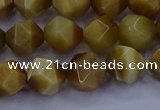 CTE1902 15.5 inches 8mm faceted nuggets golden tiger eye beads