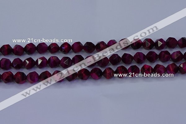 CTE1907 15.5 inches 8mm faceted nuggets red tiger eye beads