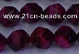 CTE1908 15.5 inches 10mm faceted nuggets red tiger eye beads