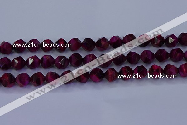 CTE1908 15.5 inches 10mm faceted nuggets red tiger eye beads