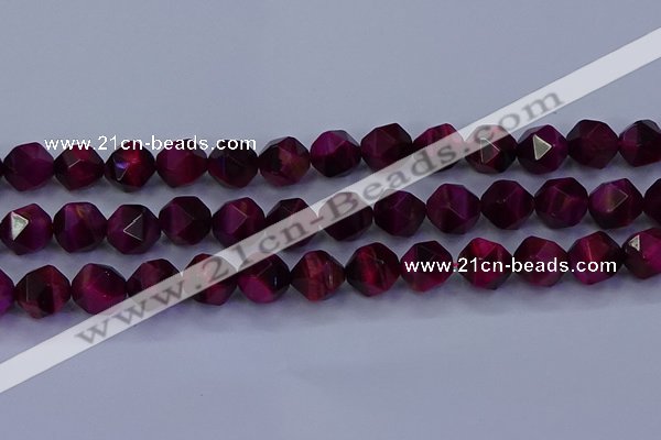 CTE1909 15.5 inches 12mm faceted nuggets red tiger eye beads