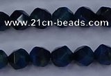 CTE1911 15.5 inches 6mm faceted nuggets blue tiger eye beads