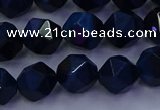 CTE1913 15.5 inches 10mm faceted nuggets blue tiger eye beads