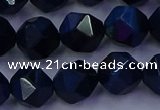 CTE1914 15.5 inches 12mm faceted nuggets blue tiger eye beads