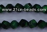 CTE1921 15.5 inches 6mm faceted nuggets green tiger eye beads