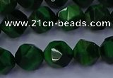 CTE1923 15.5 inches 10mm faceted nuggets green tiger eye beads