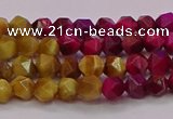 CTE1936 15.5 inches 6mm faceted nuggets mixed tiger eye beads