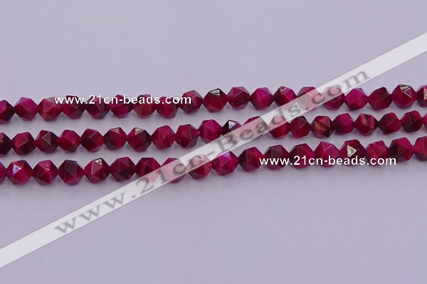 CTE1941 15.5 inches 6mm faceted nuggets red tiger eye beads