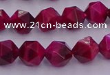 CTE1942 15.5 inches 8mm faceted nuggets red tiger eye beads