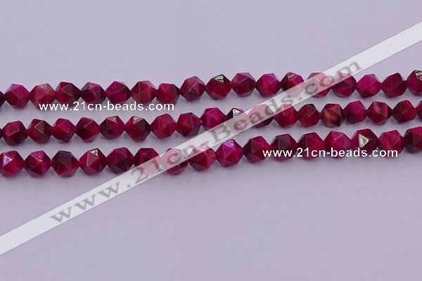 CTE1942 15.5 inches 8mm faceted nuggets red tiger eye beads