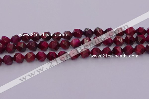 CTE1943 15.5 inches 10mm faceted nuggets red tiger eye beads