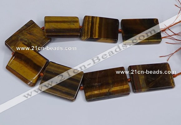 CTE1960 15.5 inches 35*45mm - 35*50mm rectangle yellow tiger eye beads