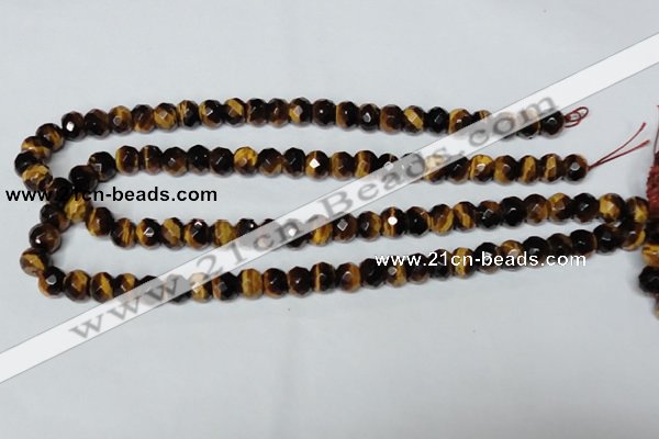 CTE197 15.5 inches 7*12mm faceted rondelle yellow tiger eye gemstone beads