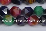 CTE1970 15.5 inches 8mm faceted nuggets mixed tiger eye beads