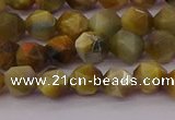 CTE1975 15.5 inches 6mm faceted nuggets golden & blue tiger eye beads