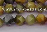 CTE1976 15.5 inches 8mm faceted nuggets golden & blue tiger eye beads