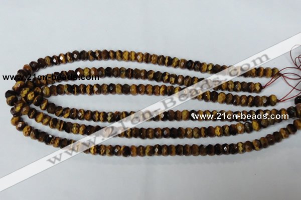 CTE198 15.5 inches 5*8mm faceted rondelle yellow tiger eye gemstone beads